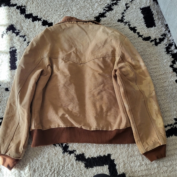 Vtg Carhartt J13 BRN Santa Fe Western Jacket Red Quilted Lined Large Brown Read - Picture 10 of 11